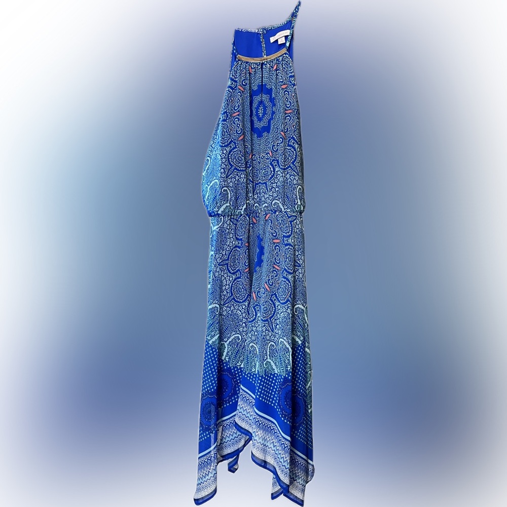 Blue and White Paisley Dress
